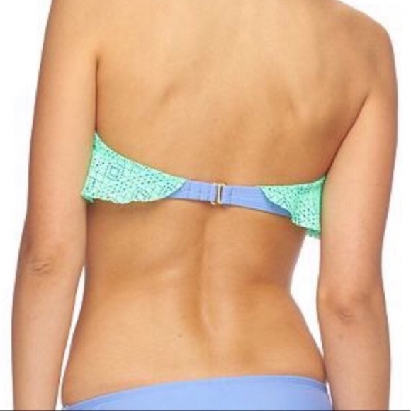 Crochet detail flounce hem bandeau bikini top size M - Picture 3 of 3